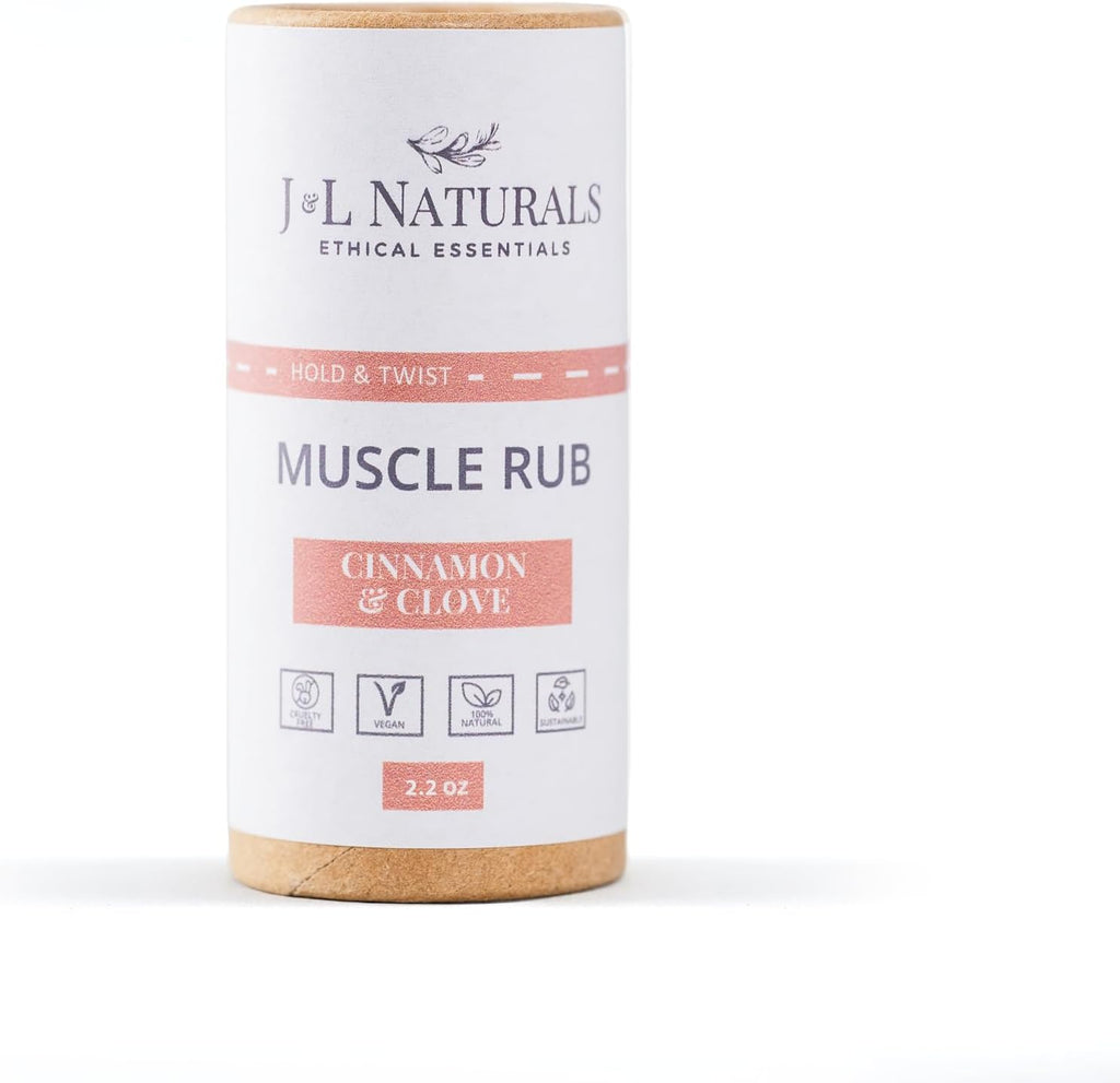 J&L Naturals Muscle Rub | Cream for Achy + Sore Muscles, Joints, Back, Knees, Shoulders | Soothing & Nourishing | Vegan, Sustainable, Cruelty Free, Natural, Made in US (1-Pack)