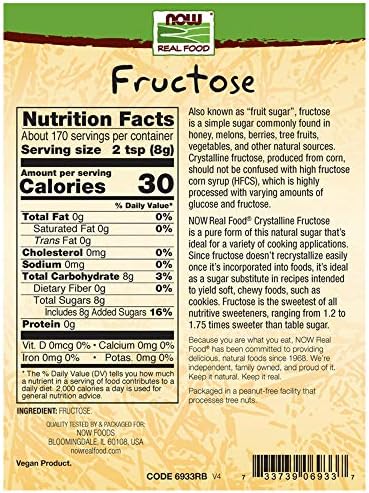 Now Foods, Fructose Fruit Sugar 3 LB (Pack of 2)