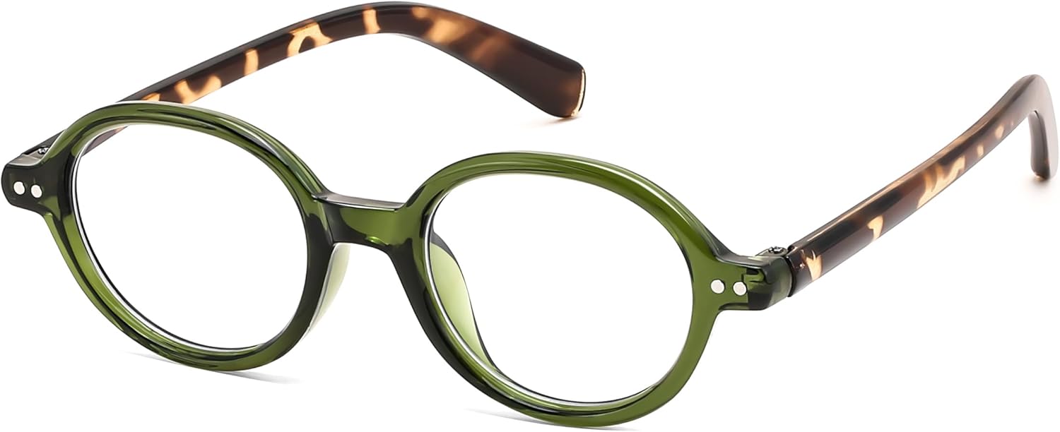 FEISEDY Vintage Oval Blue Light Reading Glasses for Women, Stylish Lightweight 90s Reader B0327