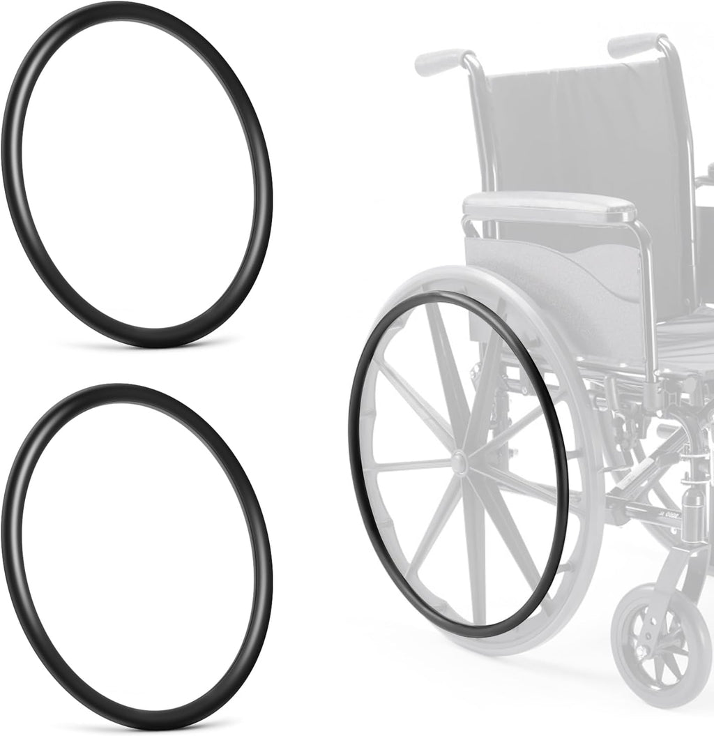 1 Pair Wheelchair Push Rim Covers for Invacare Wheelchair Accessories, Rear Wheel Grips Cover,Non-Slip Wear-Resistant Hand Push Cover Wheelchair(Black, 24 in)