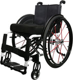 Lightweight Aluminum Alloy Sport Wheelchairs for Adults, Portable All Terrain Travel Mobility Wheelchair, Folding Self-Propelled Wheel Chair for Elderly Transfer Chair,A-Seatwidth:36