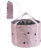 24L Collapsible Foot Soaking Bath Basin for Large Feet, Portable Foot Spa Soak Tub Foldable Water Bucket for Travel Camping, Pink