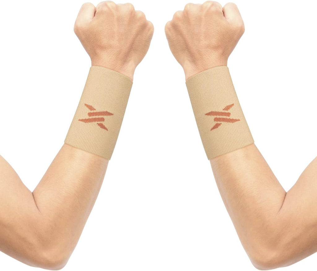 THX4COPPER Compression Wrist Sleeve(1 Pair) -Copper Infused Wrist Support for Men &Women-Improve Circulation and Recovery (XXX-Large, Beige)
