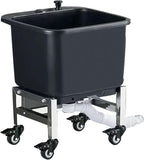 Freestanding Floor Commercial Mop Sink with Rollers, Plastic Mop Sink Service Basin with Drain Botton, Household Mop Buckets for Balcony Bathroom Kitchen Restaurant Business Outdoor