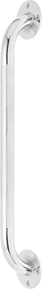 Medline Knurled Chrome 18” Grab Bar for Shower & Bathtub, Independence & Ease of Movement — for Elderly, Handicapped or Seniors, 300 lb. Capacity, 1 Bar