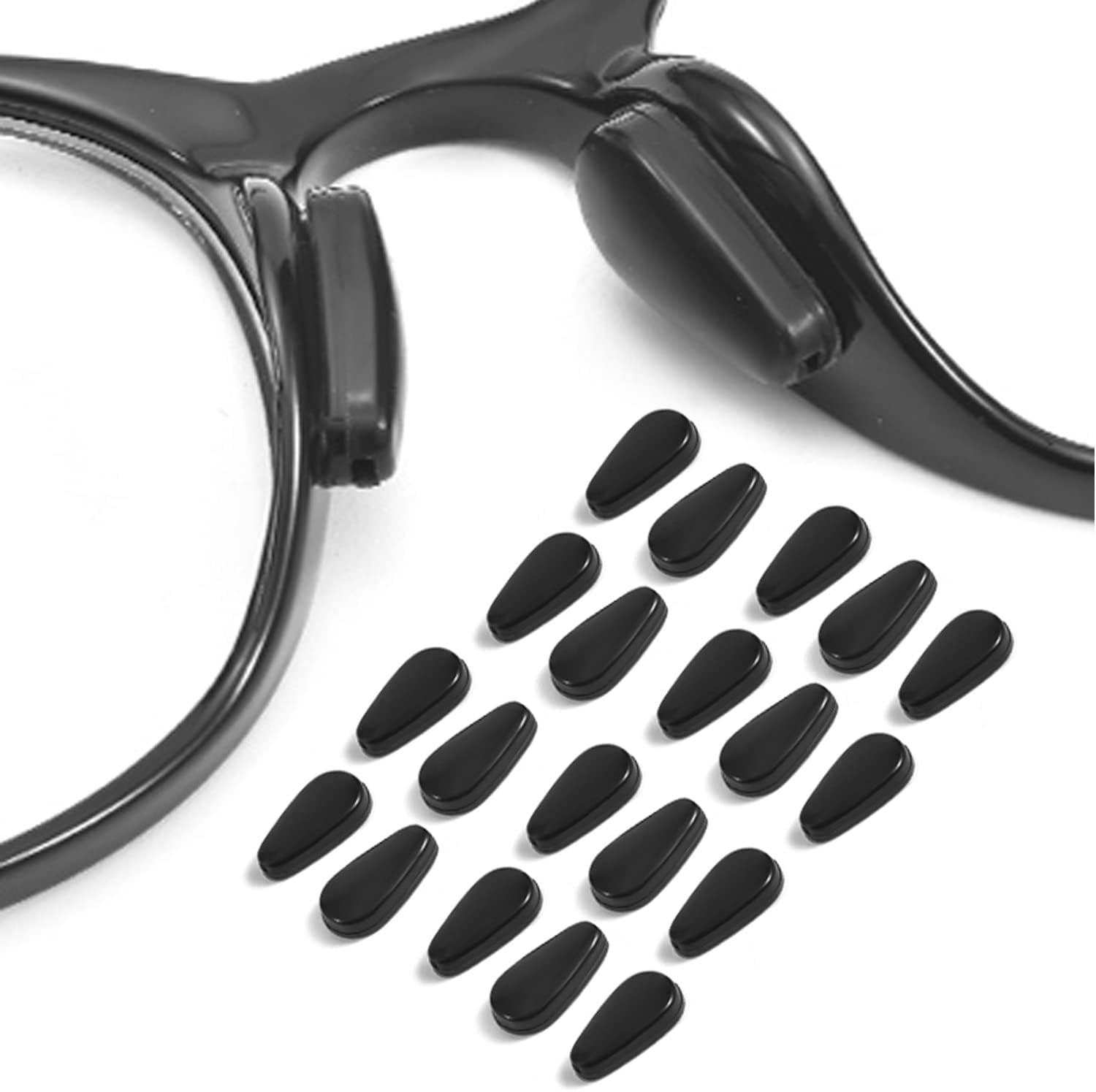 Eyeglass Nose Pads, Adhesive Anti Slip Eyeglasses Nose Grips with Airbag,3.2mm Thickness for Eyeglasses Sunglasses Reading Glasses,10 Pairs,Black