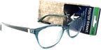 Foster Grant reading, glasses, Aviana, teal square shape. 1.50.