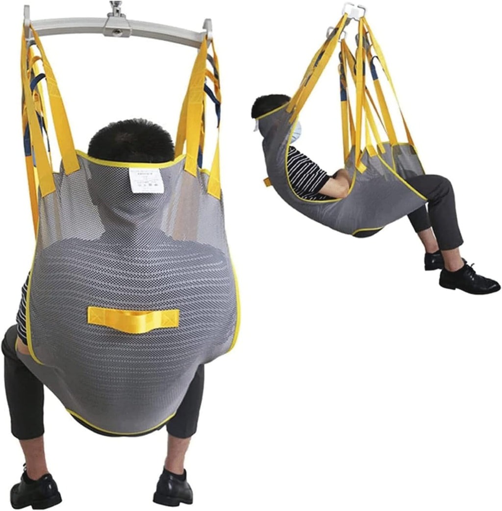Toileting Patient Lift Sling with Head Support, Universal Mesh Bath Patient Lifting Hoist Sling Divided Leg Shower Sling for Hospitals Homes and Nursing Homes (Size : L)