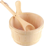 Bathroom Organic Wooden Bucket and Ladle Set for Sauna Spa Bath Accessories