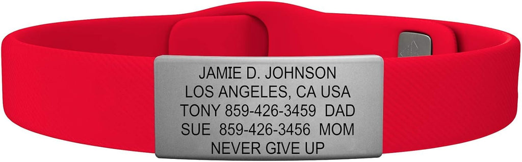 ROAD iD - Official ID Bracelet - The Wrist ID Elite - Silicone Pin-Tuck - for Athletes