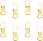 8pcs Zipper Pulls Replacement, Detachable Zipper Pullers Fixer Repair Kit Zipper Replacement Slider Zipper Pull Tab for Clothing Backpack Jackets Pants Luggage (Gold)