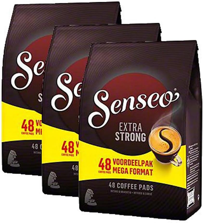 Senseo Extra Strong Coffee Pods – 144 Count (3 Packs) – Dark Roast with Intense & Bold Flavor and Rich Crema – Single-Serve Coffee Pads Compatible with Senseo & PeleCom Machines