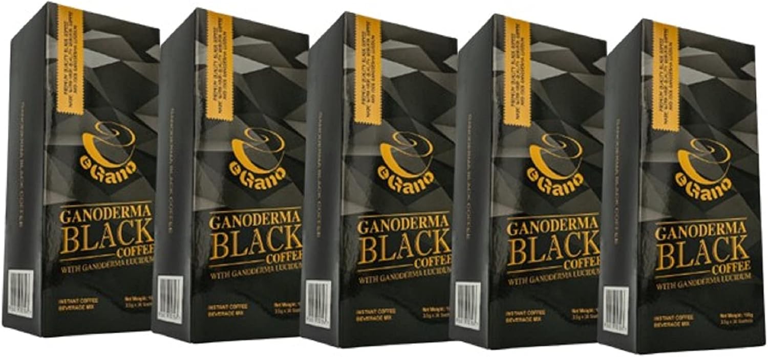 5 Boxes eGano Premium Ganoderma Black Coffee Instant Coffee With Ganoderma Lucidum Extract (3.5g x 30 Sachets Box), EGBC