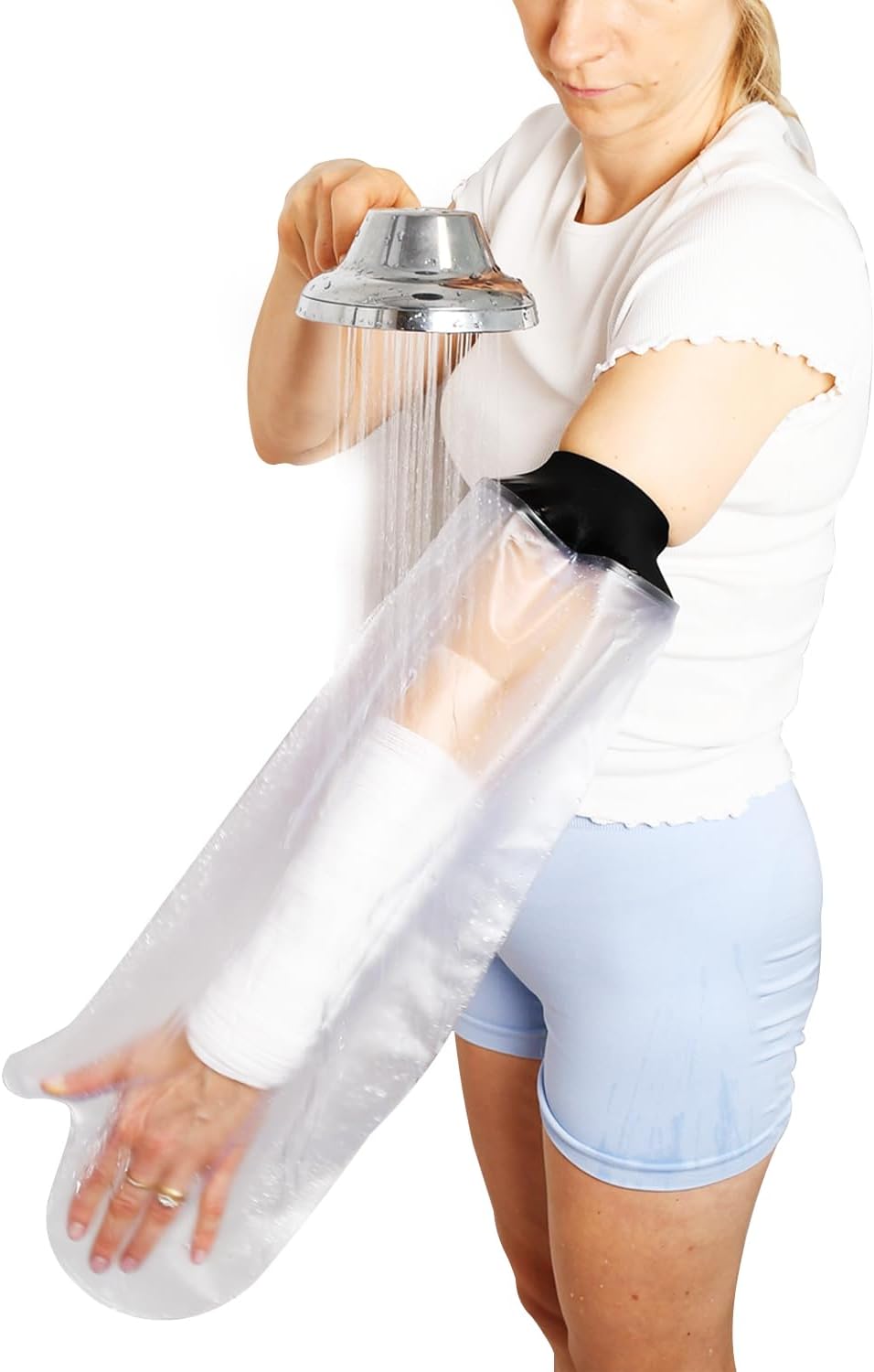 Small Cast Covers for Shower Arm Adult, Waterproof Cast Protector Cover for Broken Arm Elbow, Reusable Cast Bag for Showering, Non Slip Transparent Protectors for Bandage Wounds Burns