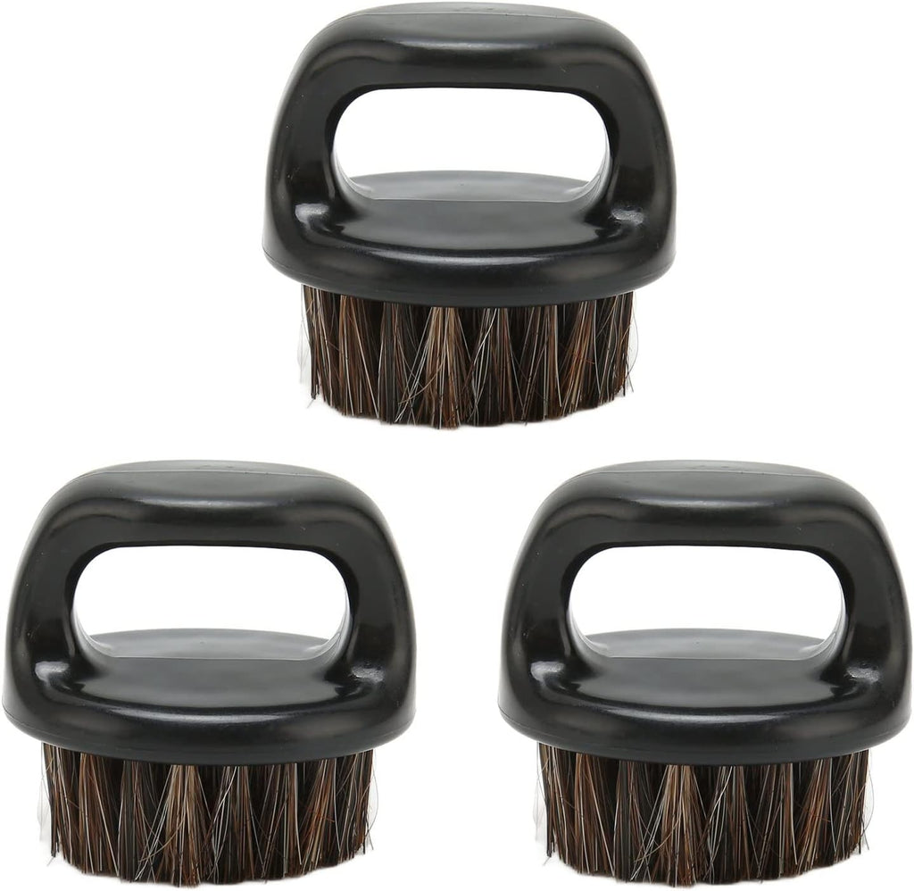 3Pcs Men Beard Brush, Burr Free Beard Care Brush for Styling Cleansing and Exfoliating, Comfortable Using Shaving Brush with Round Handle, Practical Facial Beard Cleaning Brush