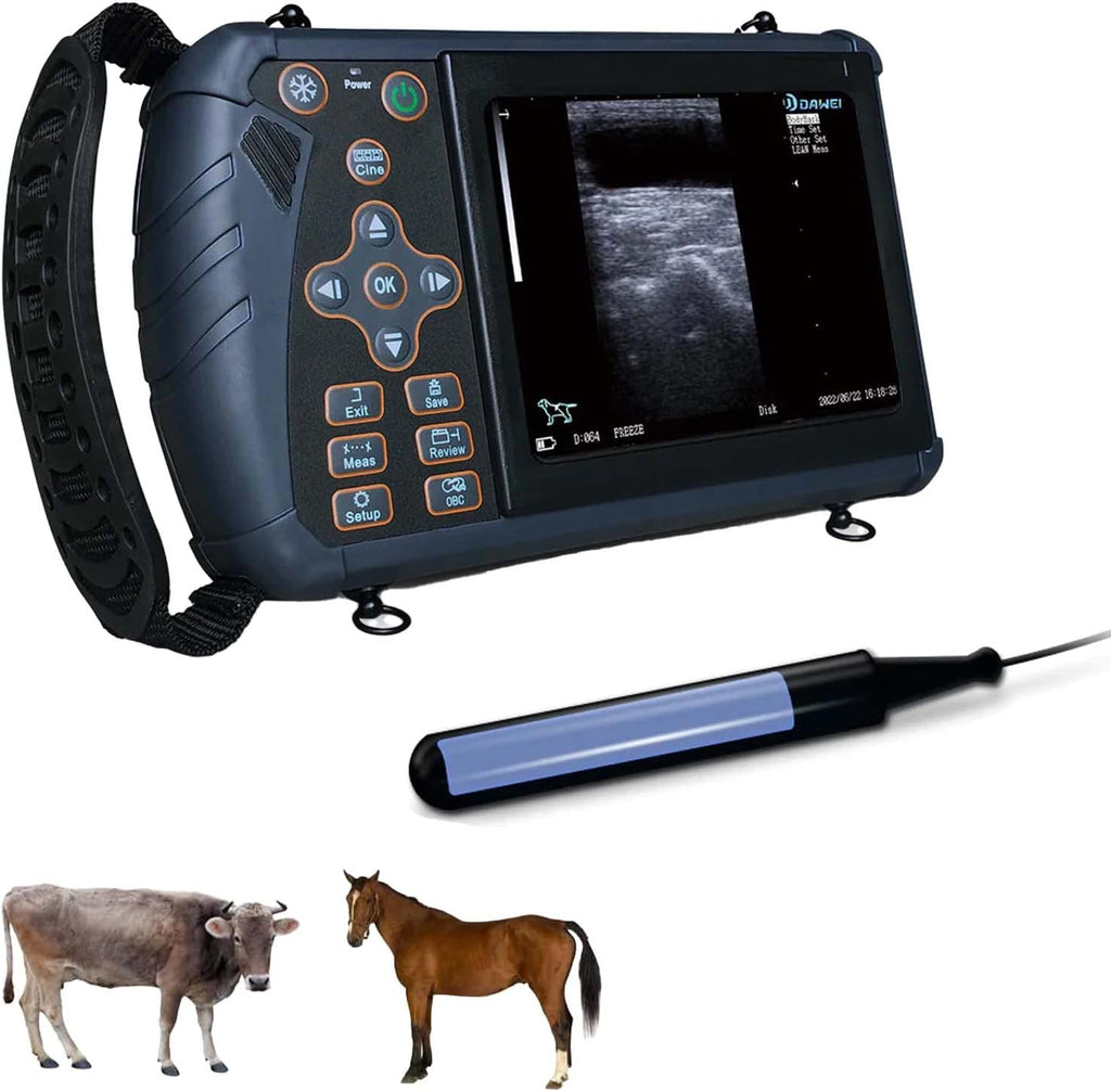 DAWEI S1 Vet Ultrasound Machine for Pregnancy Veterinary Ultrasound Scanner with 7.5Mhz Rectal Probe for Animals Cattle,Horse,Pig,Goat