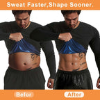 Sauna Shirt for Men Weight Loss Long Sleeve Slimming Sweat Sauna Suit Heat Trapping Compression Workout Body Shaper
