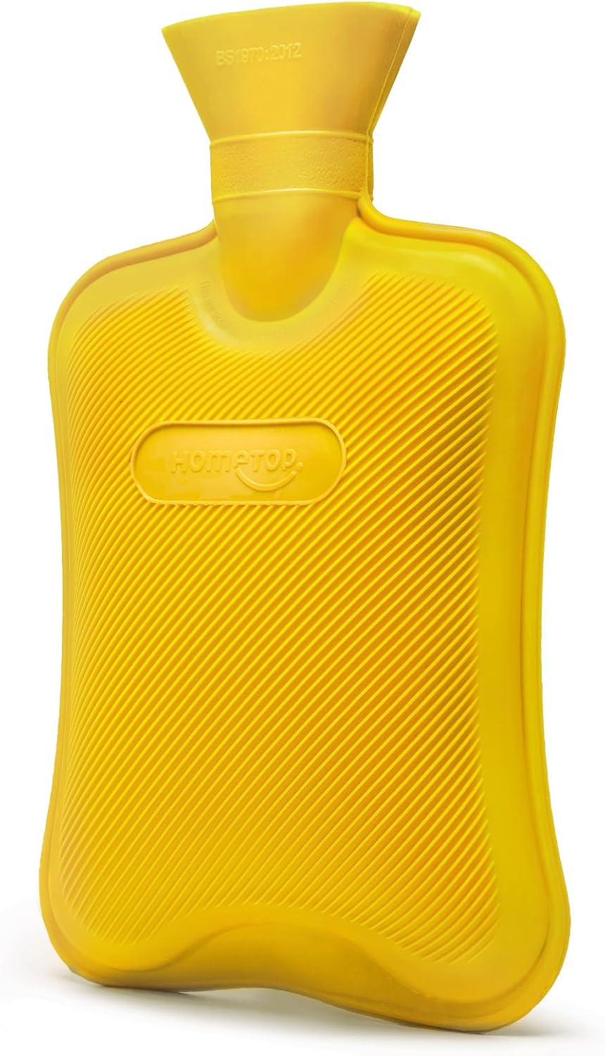 HomeTop Premium Classic Rubber Hot Water Bottle (Yellow)