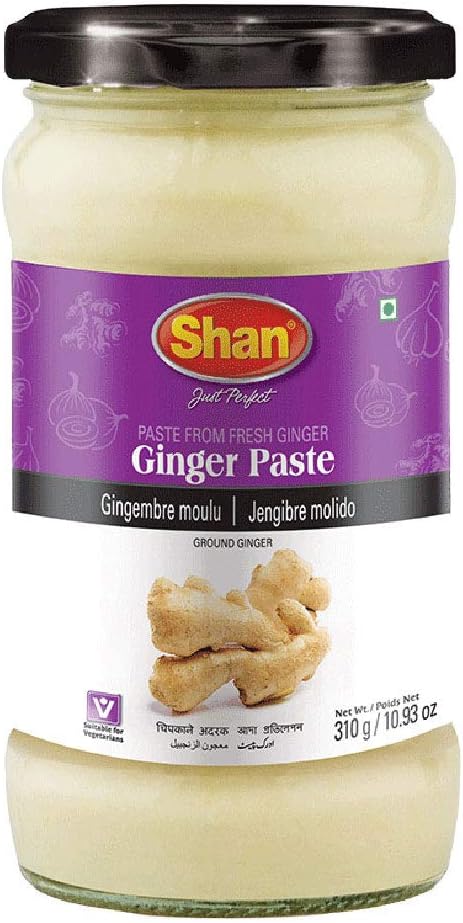 Shan Ginger Paste 10.93 oz (310g) - Traditional Taste Enhancing Cooking Paste from Fresh Ground Ginger - Suitable for Vegetarians - Airtight Glass Jar
