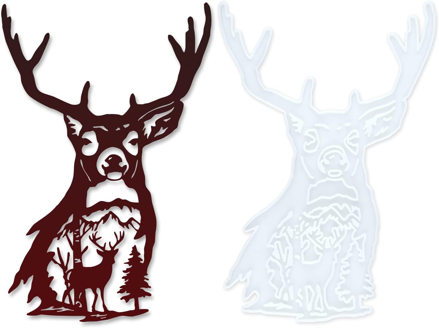 Deer Head Wall Hanging Resin Silicone Mold, Deer Epoxy Casting Mold for Wall Hanging Mount Home Office Decoration, DIY Crafts Door Wall Art Party Decoration