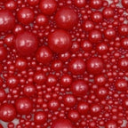 Edible Pearl Sugar Sprinkles Red Candy Mixing Size Baking Edible Cake Decorations Cupcake Toppers Cookie Decorating Celebrations Wedding Valentines Easter Halloween Christmas Supplies 120g/ 4.23oz