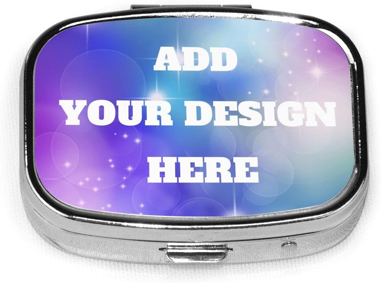 Custom Personalized Pill Case Storage for Pocket, Purse and Travel, Create Your Own Three Compartment Pill Box, Square Size 2 Inch