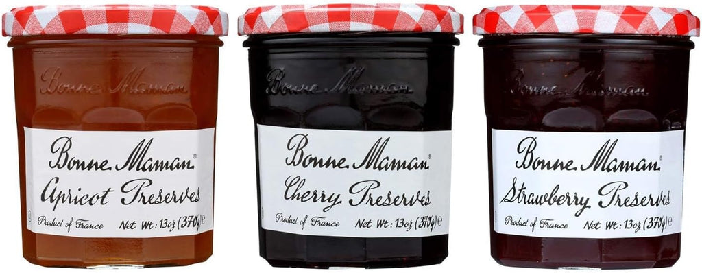 Bonne Maman Fruit Preserves, Variety Pack (Strawberry, Cherry, Apricot), 13 Ounce Jars (Pack of 3)