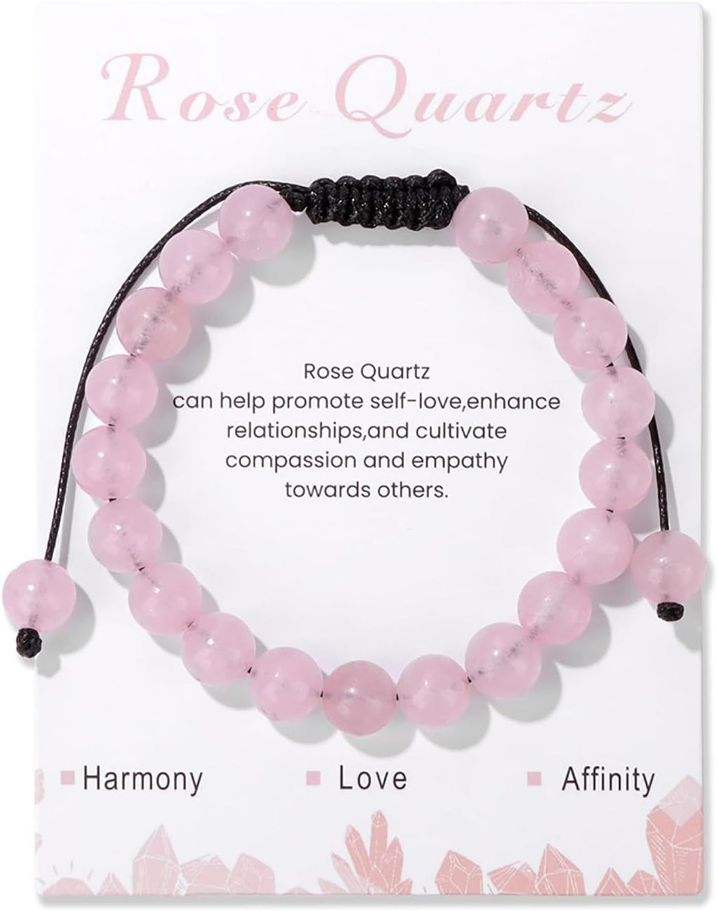 Healing Crystal Bracelet for Women 8mm Natural Stone Crystal Beaded Bracelets Adjustable Handmade Gemstone Bracelet Healing Jewelry Mother's Day Gifts for Women