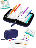 A8 Waterproof Pill Organizer Set, Waterproof Pill Pouch Set, Travel Medicine Organizers with 14 Color-Coded Pouches, Leakproof Reusable Zippered Storage Case, Compact Daily Pills Holder(Blue)