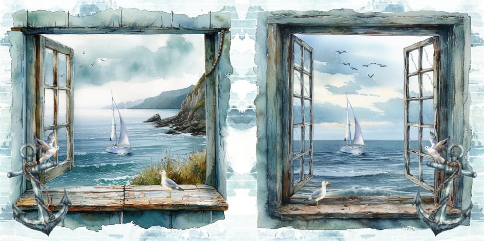 Anniversary House Tiflair PJ370240 3-Ply Napkins, Nautical View, Pack of 20