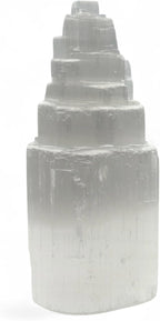 Pachamama Essentials Selenite Tower 4" Tall Skyscraper Healing Crystal Stone Reiki Meditation Energy Protection