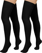 2 Pairs Compression Stockings for Women & Men,20-30mmHg Thigh High Compression Socks,Closed Toe Medical Compression Socks with Silicone Dot Band-Best Support for Nursing Sports Varicose Veins
