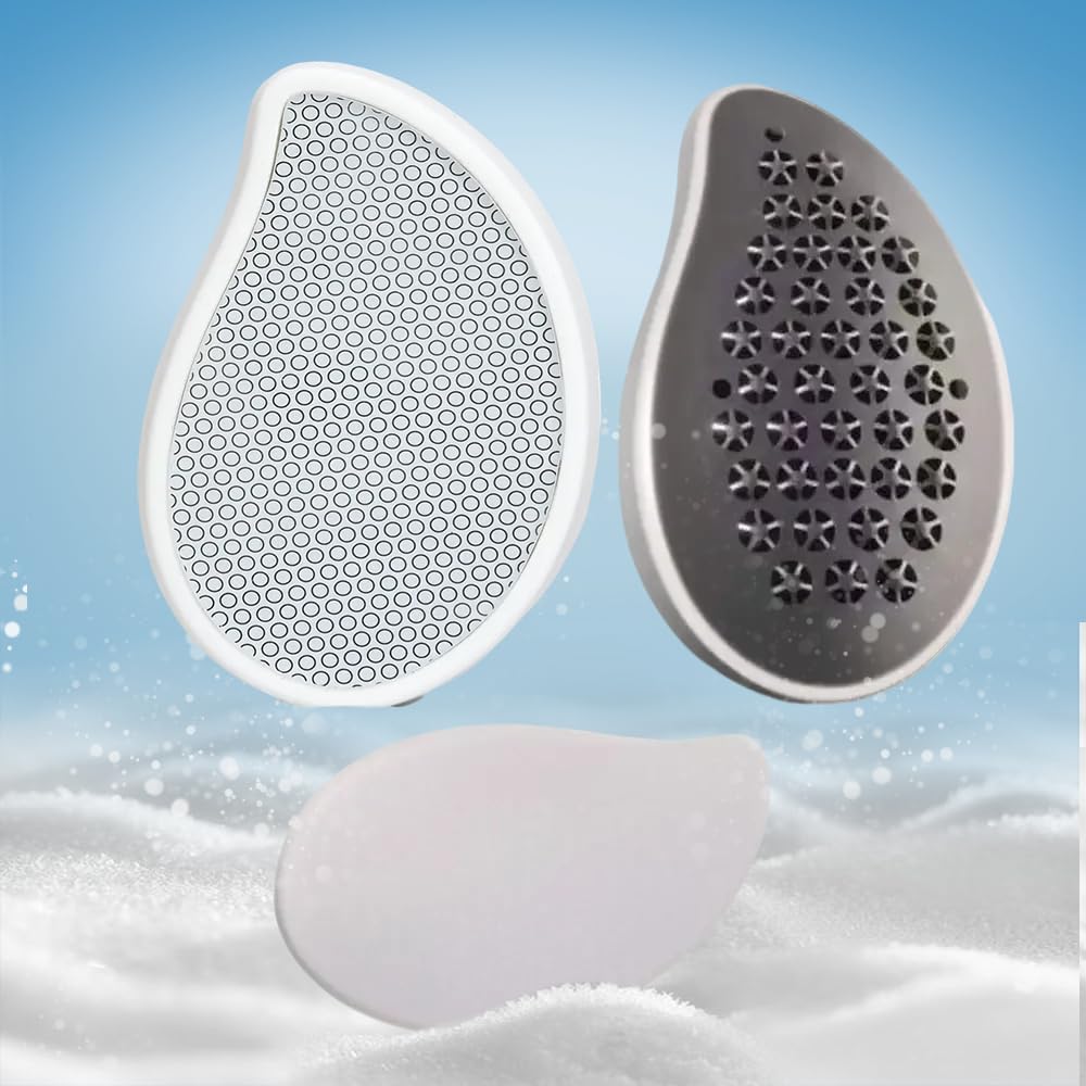 Professional Crystal Hair Remover - Nano Glass Epilator & Exfoliator 2-in-1 Glass Nano-Crystallization Hair Eraser (Prevents Razor Bumps) + Foot Exfoliator with Debris Cup, Reusable Unisex Gift