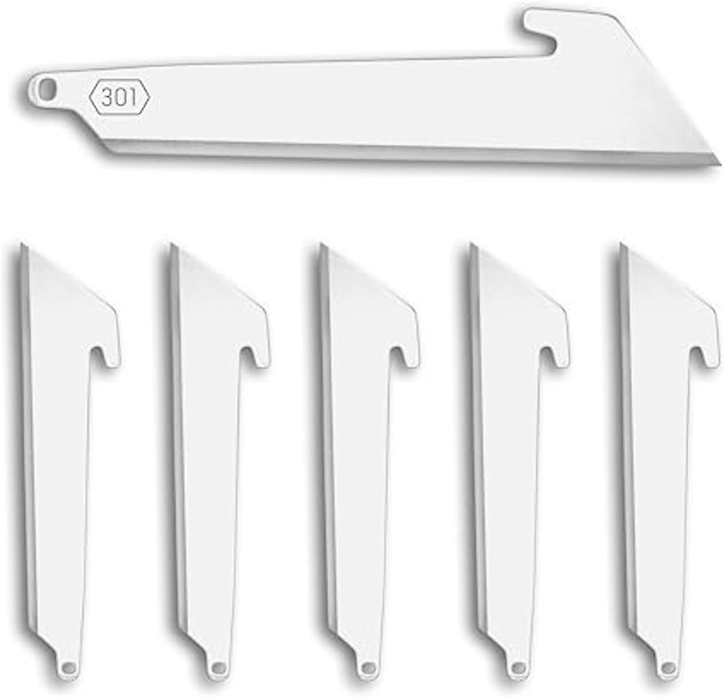 OUTDOOR EDGE 3.0" RazorSafe Utility Blade Replacement 6-Piece Pack, 3X Cutting Edge, Hand Finished Shaving Sharp