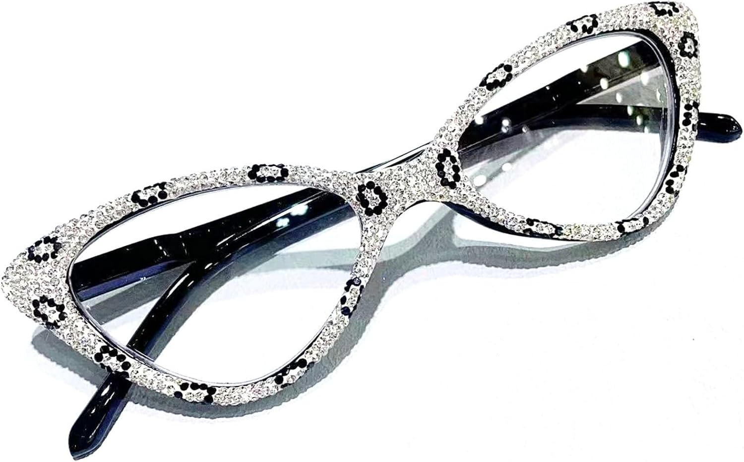 Cat Eye Crystal Rhinestone Reading Glasses for Women Sparkling Eyewear Frames Female Trendy bling Diamond Reader