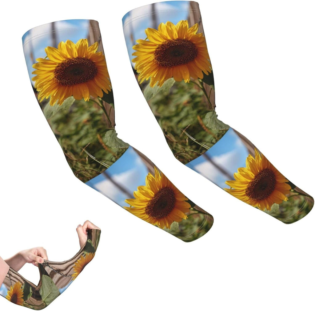 Arm Sleeves UV Sun Protection Sleeve Tattoo Cover Farm Sunflower Arm Sleeve Sun Sleeve for Men Women