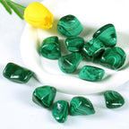 Erliway Malachite Healing Crystal Stones, 1.25-2.0" Large Reiki Healing Gemstones Natural Tumbled Polished Stones for Energy Witchcraft Therapy Meditation