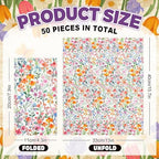 Whaline 50 Pcs Flower Guest Napkins Disposable Napkins Watercolor Wildflower Floral Dinner Paper Hand Towel for Bathroom Spring Birthday Party Table Supplies