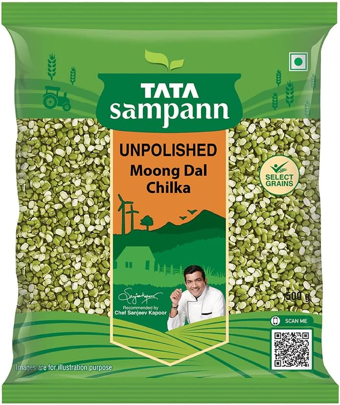 Tata Sampann Indian Pulses High Protein Moong Dal Chilka/Green Gram
