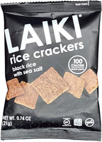 Gluten Free Rice Crackers - Black | Low Sodium Healthy Snack | Vegan SEED-OIL FREE Snack | NON-GMO | GF Snack for Adults | Diabetic Friendly | Gluten Free Variety Pack | Clean & Vegan | Party Snack | Pack of 30
