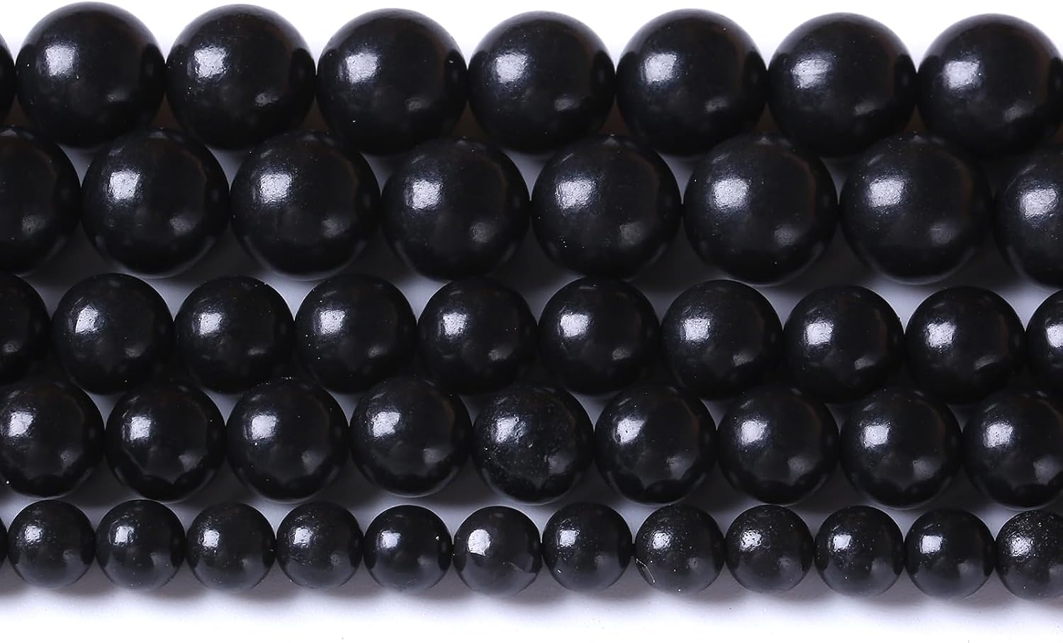 60PCS 6mm Natural Shungite Black Stone Beads for Jewelry Making Round Loose Beads DIY Bracelets Necklaces Energy Crystal Healing (Shungite Beads, 6mm)