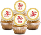 Chinese New Year 2026 Edible Cupcake Toppers Year of the Horse Cake Decorations