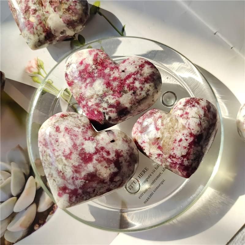 Natural Pretty Plum Blossom Tourmaline Quartz Crystal Heart Healing (Color : Random delivery, Size : 50-60mm)
