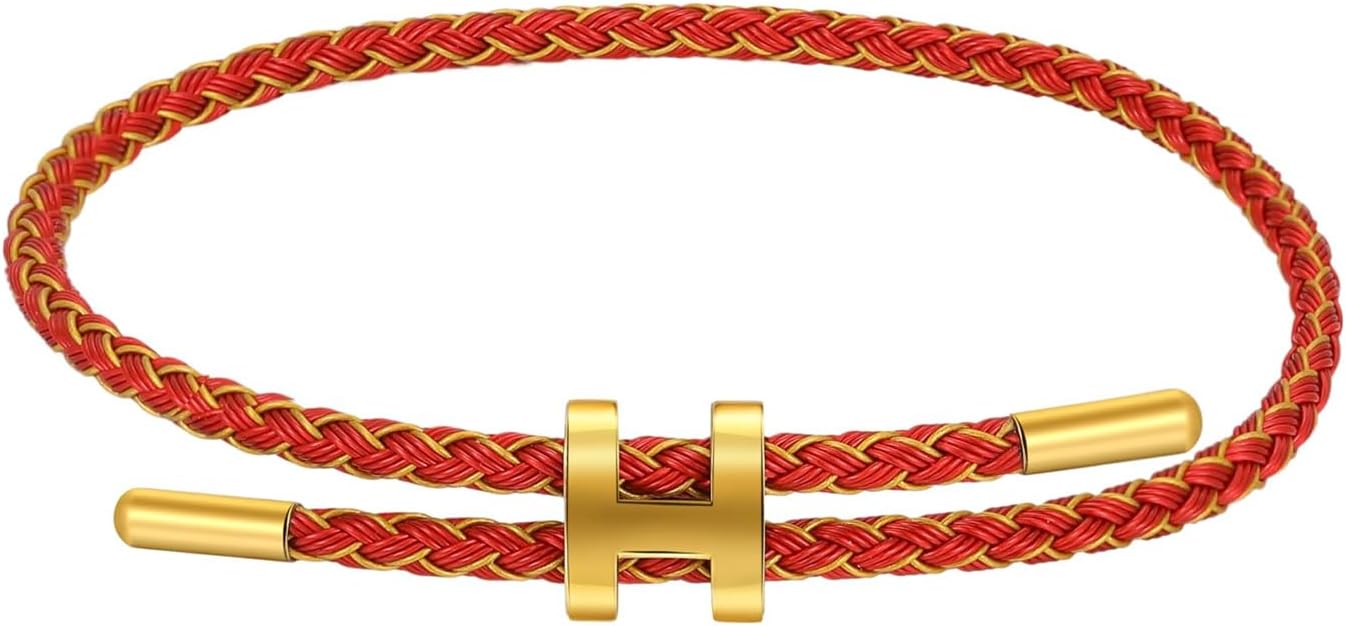 AIMADE Bracelets for Women Adjustable Charm Bracelet, 18k Gold-plated Buckle Design Titanium Steel Wire Rope Women's Gift Jewelry