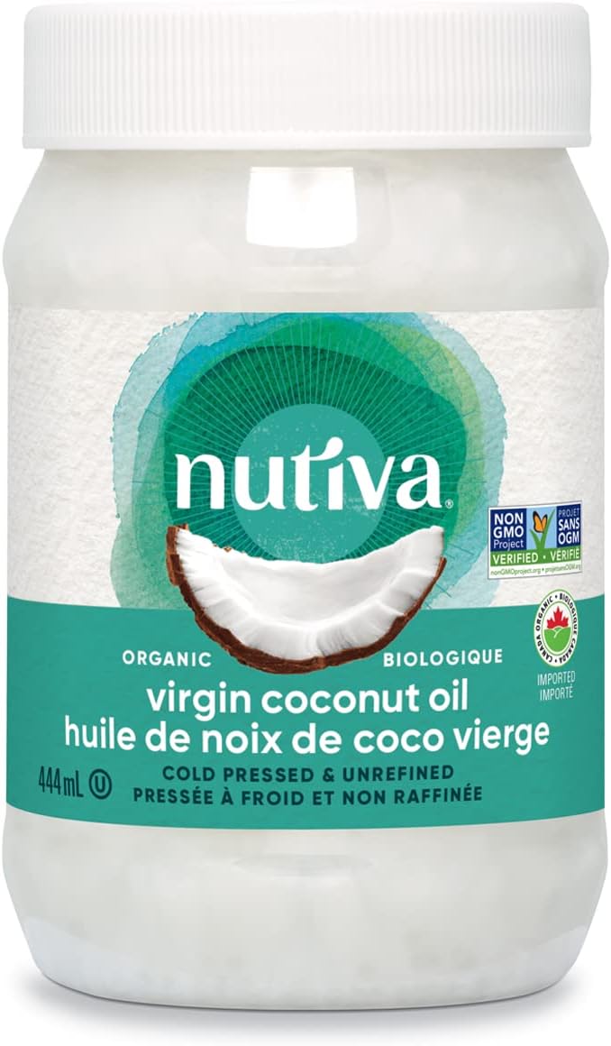 Nutiva Organic Cold-Pressed Virgin Coconut Oil, 444 mL (12 Pack) | Non-GMO, Fair Trade | Whole 30 Approved, Vegan & Keto | Fresh Coconut Flavor and Aroma for Cooking & Healthy Skin and Hair