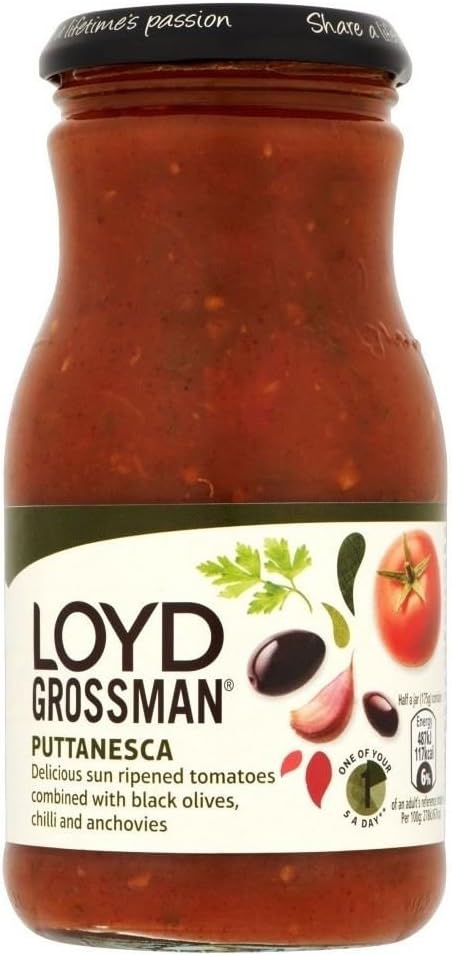 Loyd Grossman Pasta Sauce - Puttanesca (350g) - Pack of 2