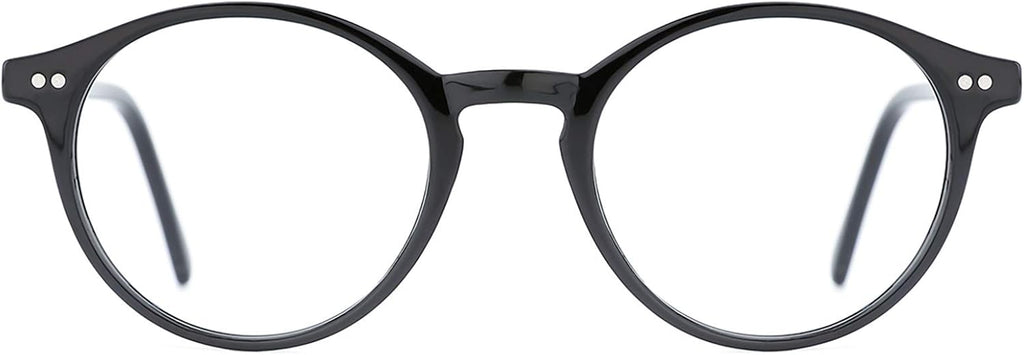 TIJN Blue Light Blocking Glasses Men Women Vintage Thick Round Rim Frame Eyeglasses