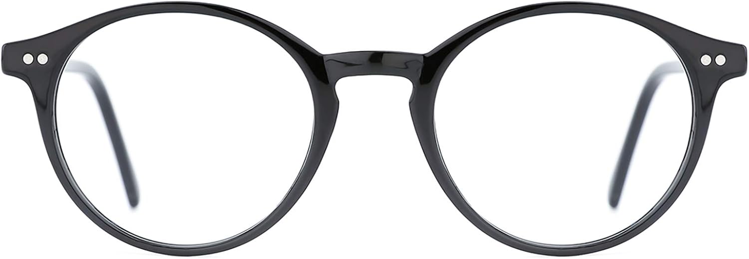 TIJN Blue Light Blocking Glasses Men Women Vintage Thick Round Rim Frame Eyeglasses