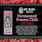 Hot Mama Salsa Fermented Fresno Chili – A Chili Hot Sauce with Natural Ingredient Rich in Antioxidants, Low Calorie, No Preservatives, Additives, or GMOs – Perfect for Tacos, Eggs, and More – 9 fl oz