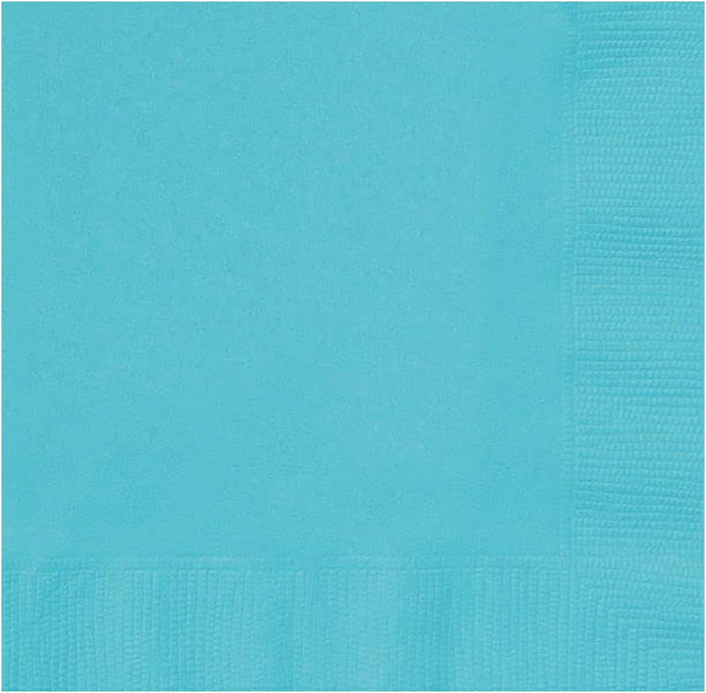 Trimming Shop Disposable Terrific Teal Paper Napkins 2 Ply, 6.5" x 6.5" Solid Luncheon Napkins 20pcs, Disposable Serviettes, Tableware for Indoor, Outdoor Dining, Birthday, Wedding, BBQ, Garden Party